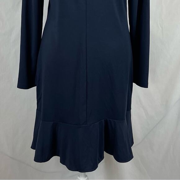 Banana Republic Navy Ruffle Hemline Neutral Career Office Dress NWT Size 12 - Picture 7 of 13